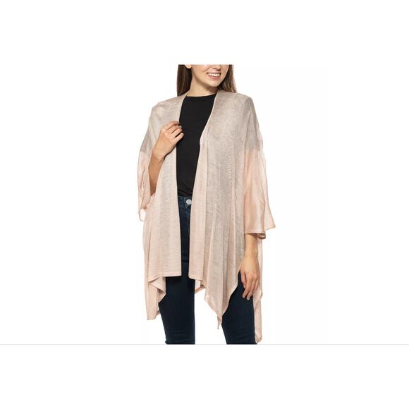 NWT INC International Concepts Knit Kimono Light Pink Blush Open Cardigan Wrap - Picture 1 of 10